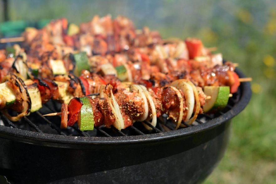 delicious grill with gill skewers.